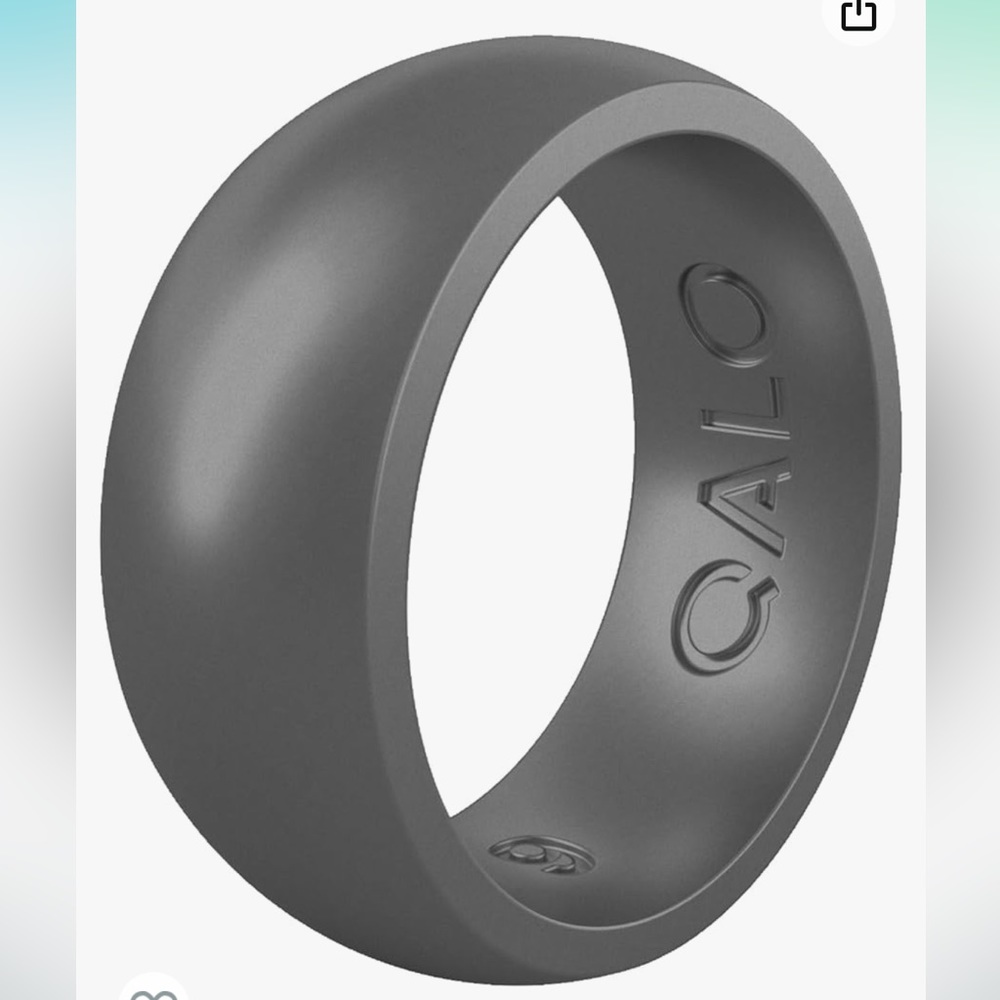 Qalo silicone wedding ring band in Gray Steel - size 12